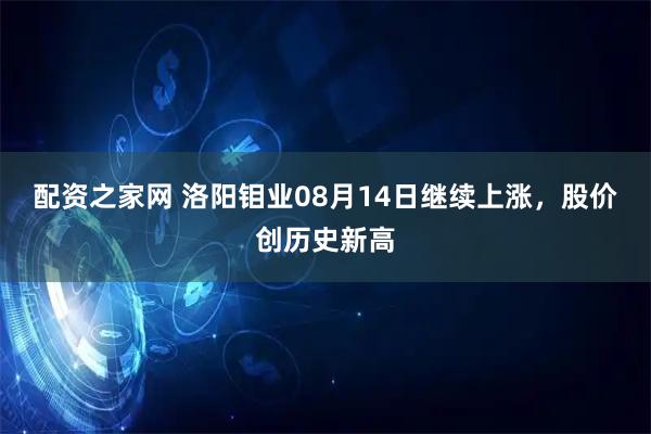 配资之家网 洛阳钼业08月14日继续上涨，股价创历史新高